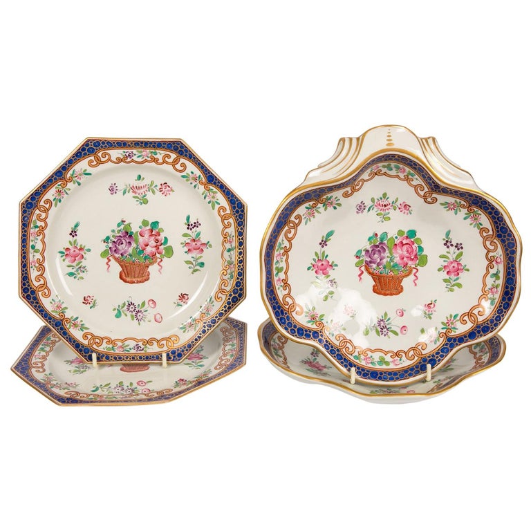 Set of 14 Antique French Porcelain Dishes For Sale at 1stDibs