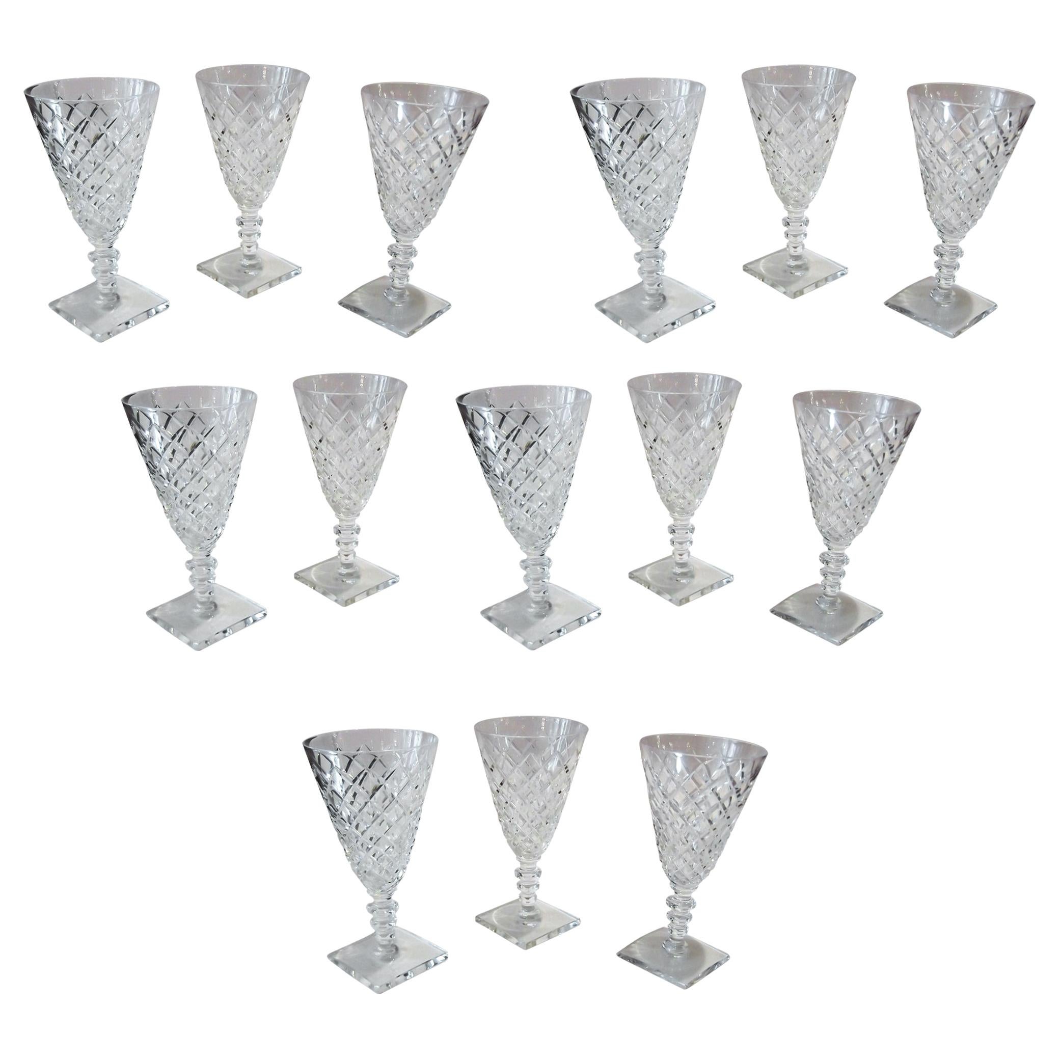 Set of 14 Antique Wine Glasses