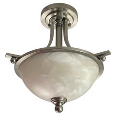 Set of 14 Art Deco Style Flush Mount / Table Lamps w. Stunning Alabaster Shades