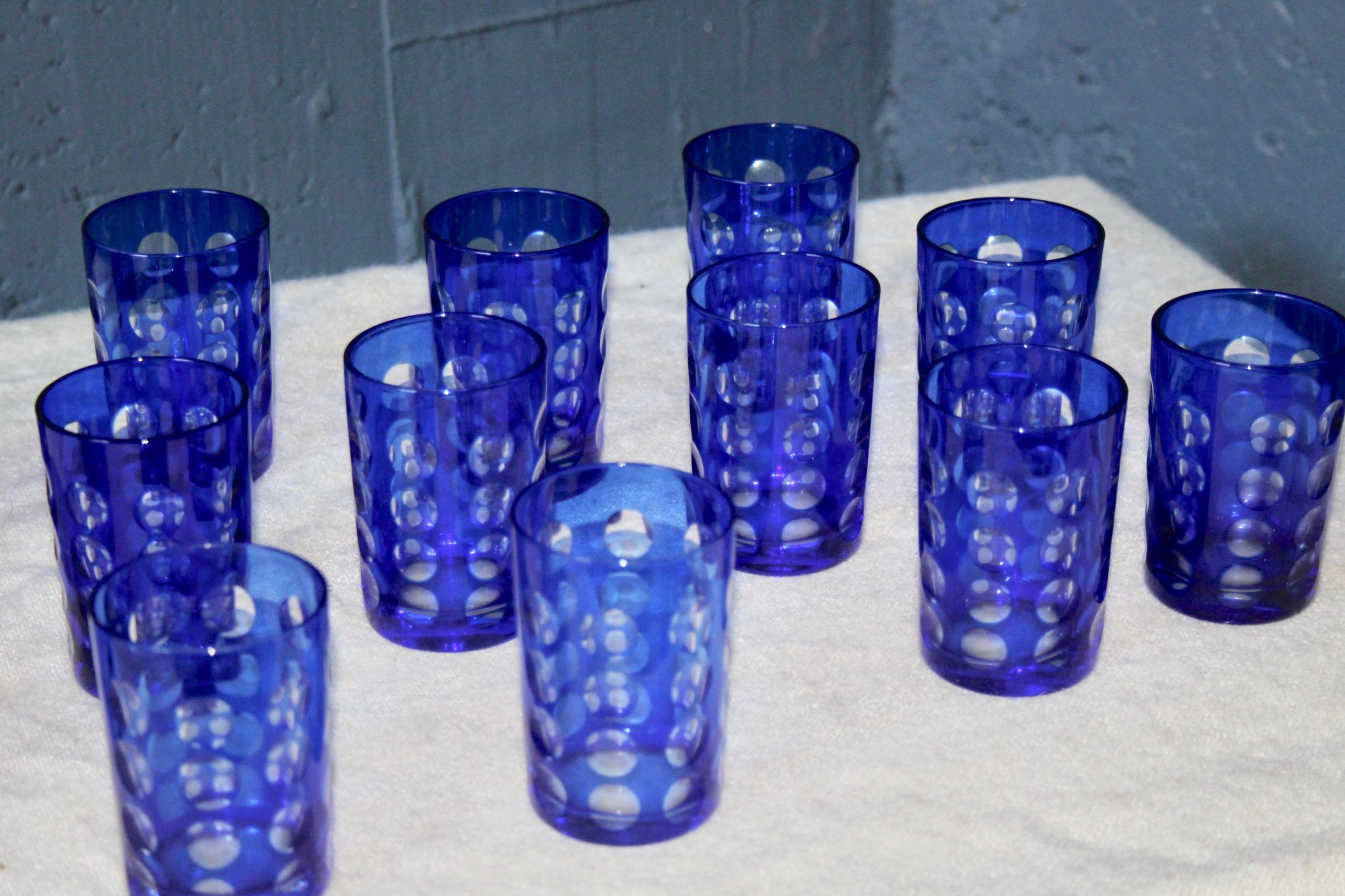 Set of 14 Blue Glass 1
