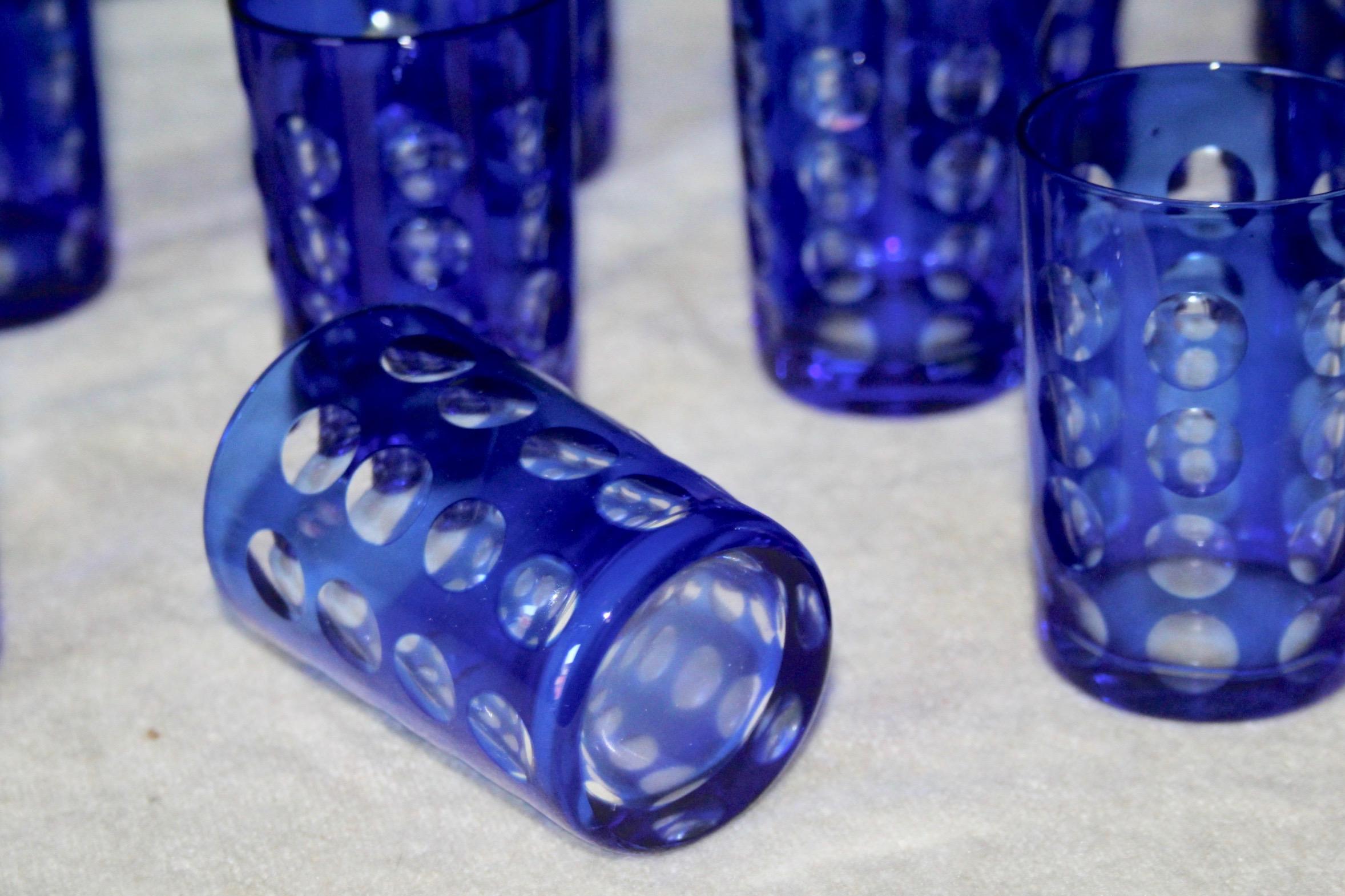 Set of 14 Blue Glass 2