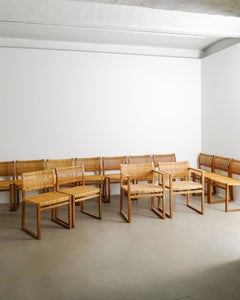 Set of 14 BM-61 Danish Mid Century Wooden Dining Chairs by Børge Mogensen 1960s