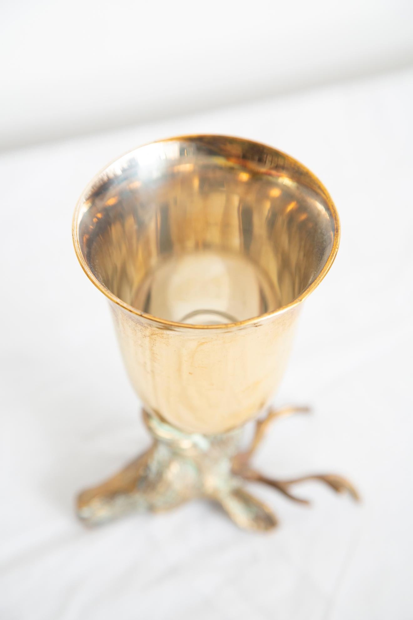 Set of 14 Brass Stirrup Cups Goblets with Animal Heads, Stags For Sale 3