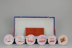 Set of 14 Chinese Porcelain Plate with Mao 100 Years Stamps Dishes, 1996