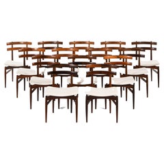 Set of 14 Dining Chairs in Rosewood by Poul Hundevad, 1960's