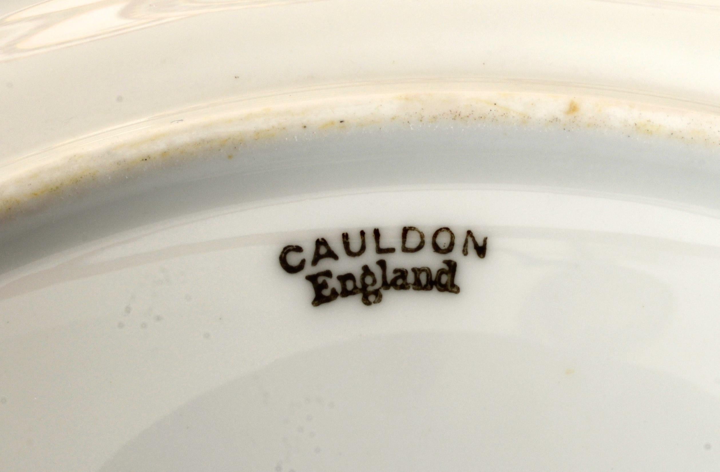 Anglais Ensemble de 14 assiettes plates Royal Cauldon Angleterre à motif de rose en vente
