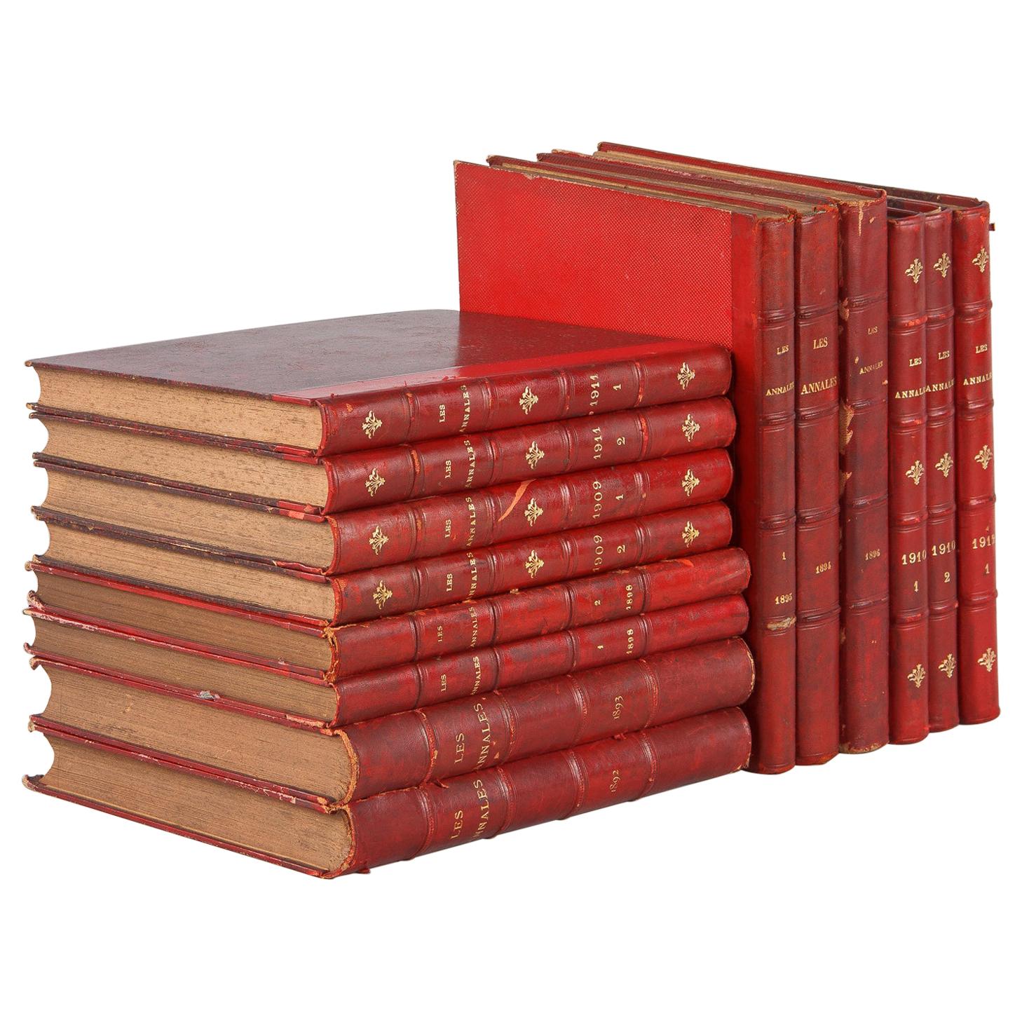 Set of 14 French Books-Les Annales, 1892-1912