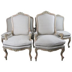 Set of 14 French Painted Louis XV Dining Chairs