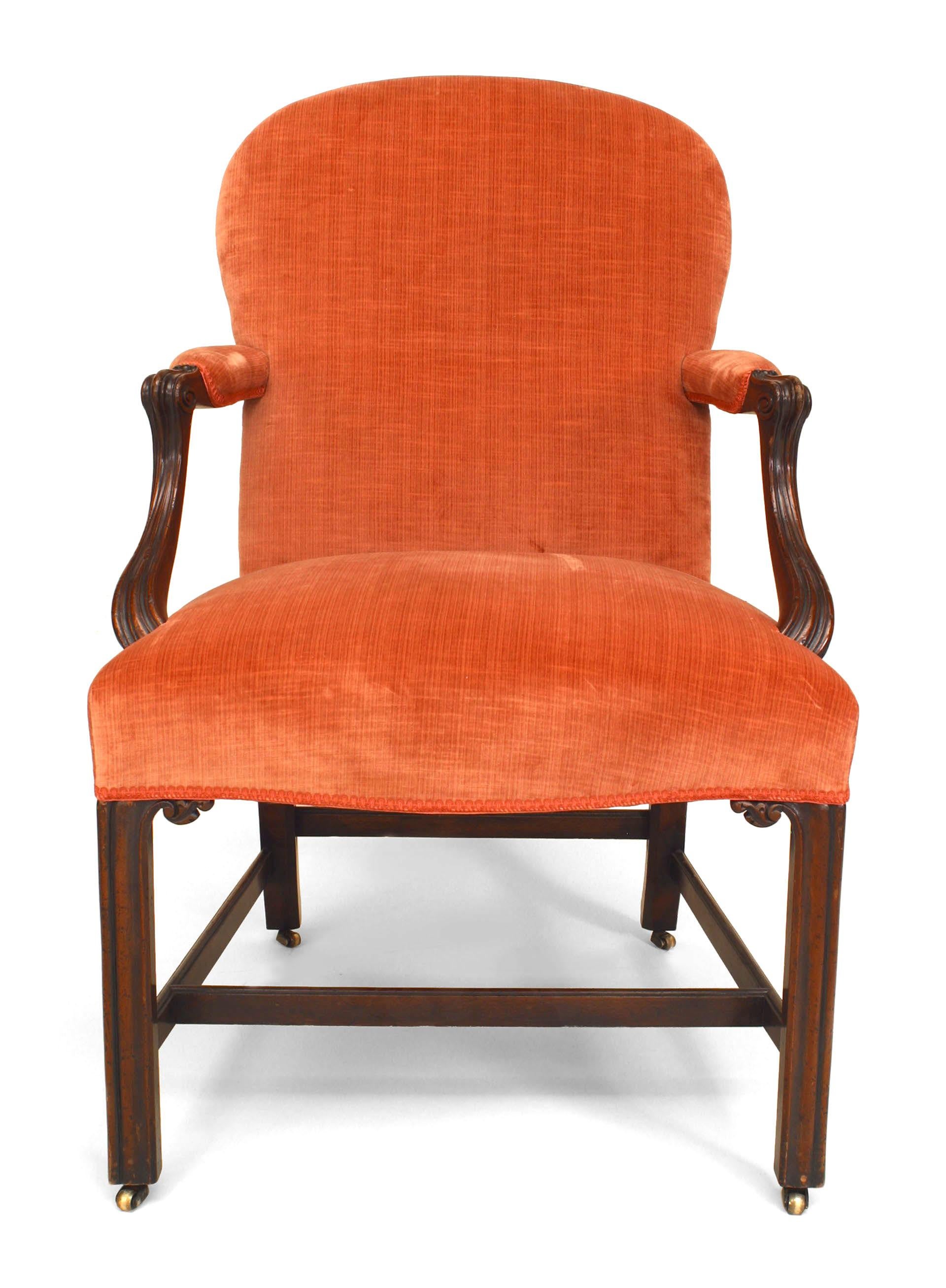 English Set Of 14 Georgian Upholstered Mahogany Chairs