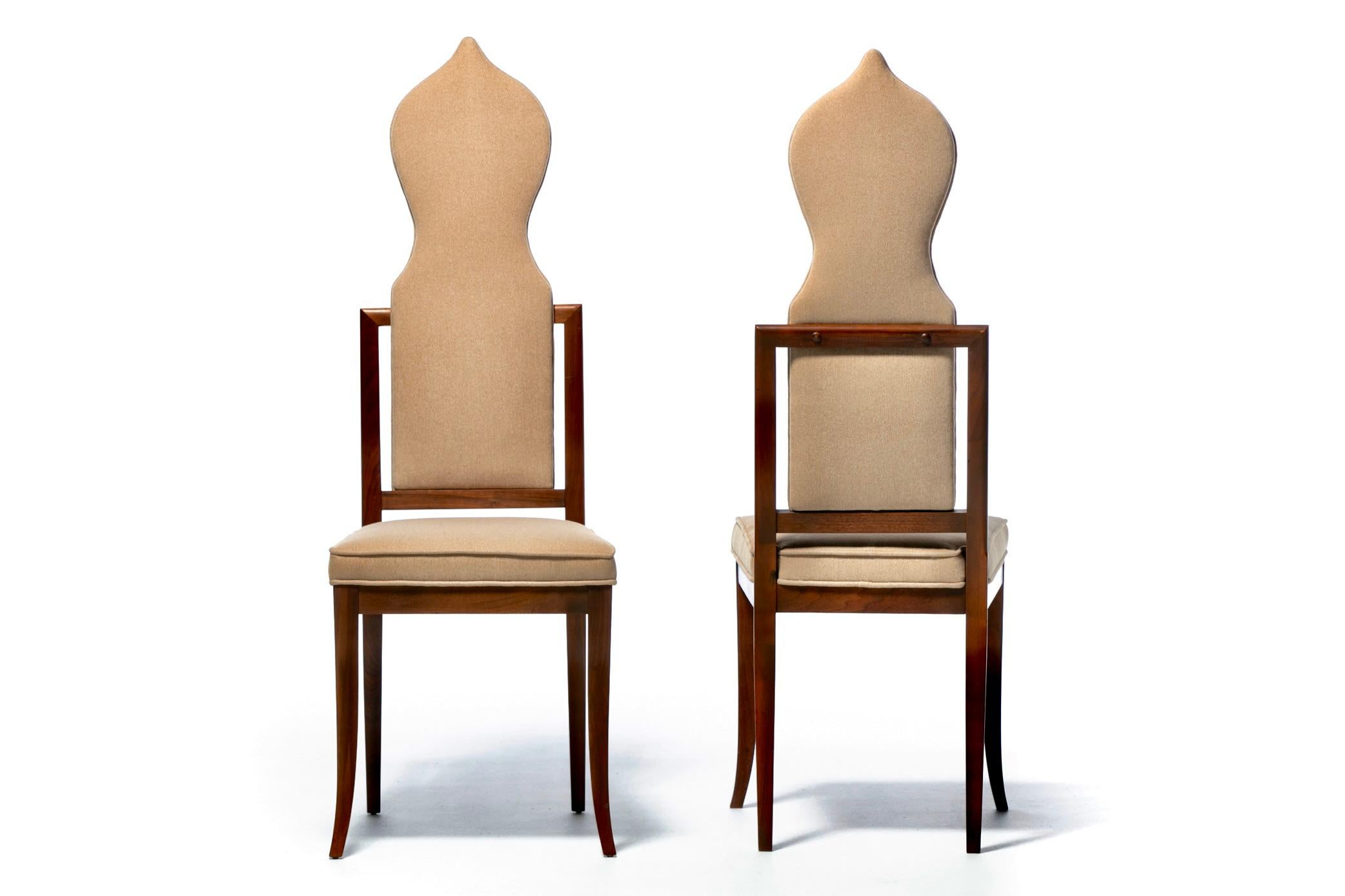 American Set of 14 Hollywood Regency Moroccan Tommi Parzinger Style Dining Chairs c. 1960 For Sale