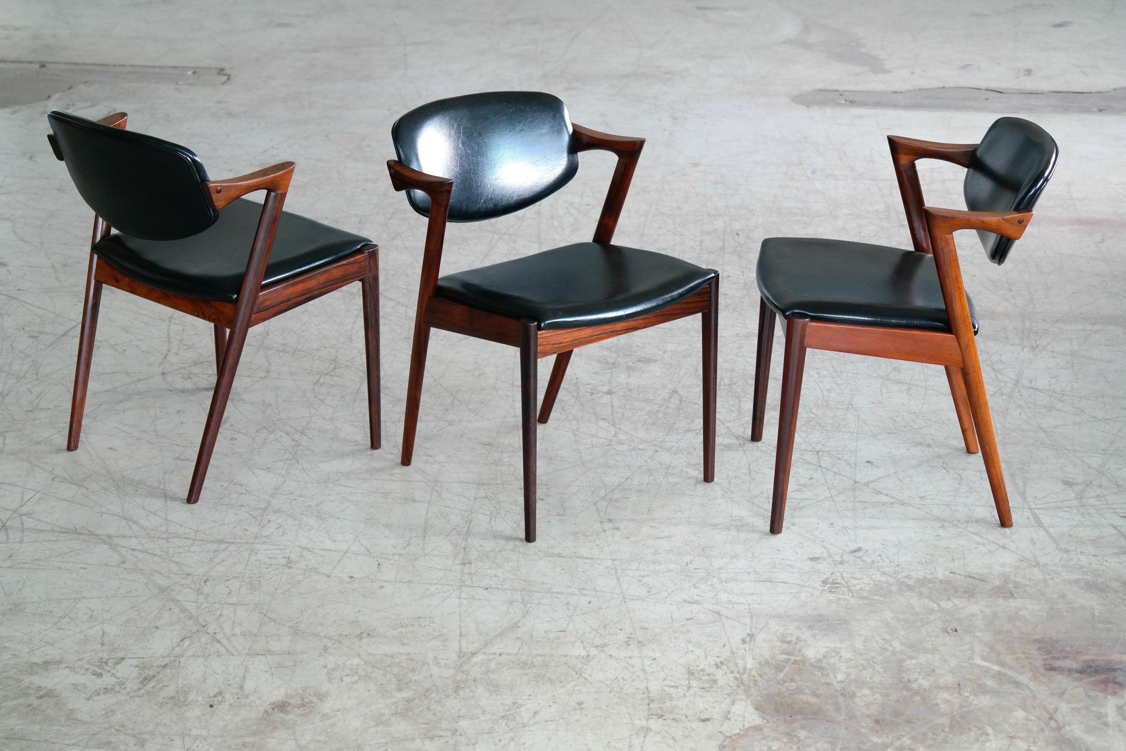 Set of 14 Kai Kristiansen Model 42 Rosewood Dining Chairs for Schou Andersen 2