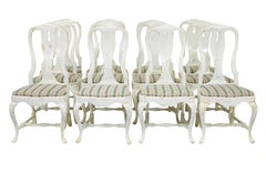 Set of 14 lacquered Queen Anne influenced dining chairs