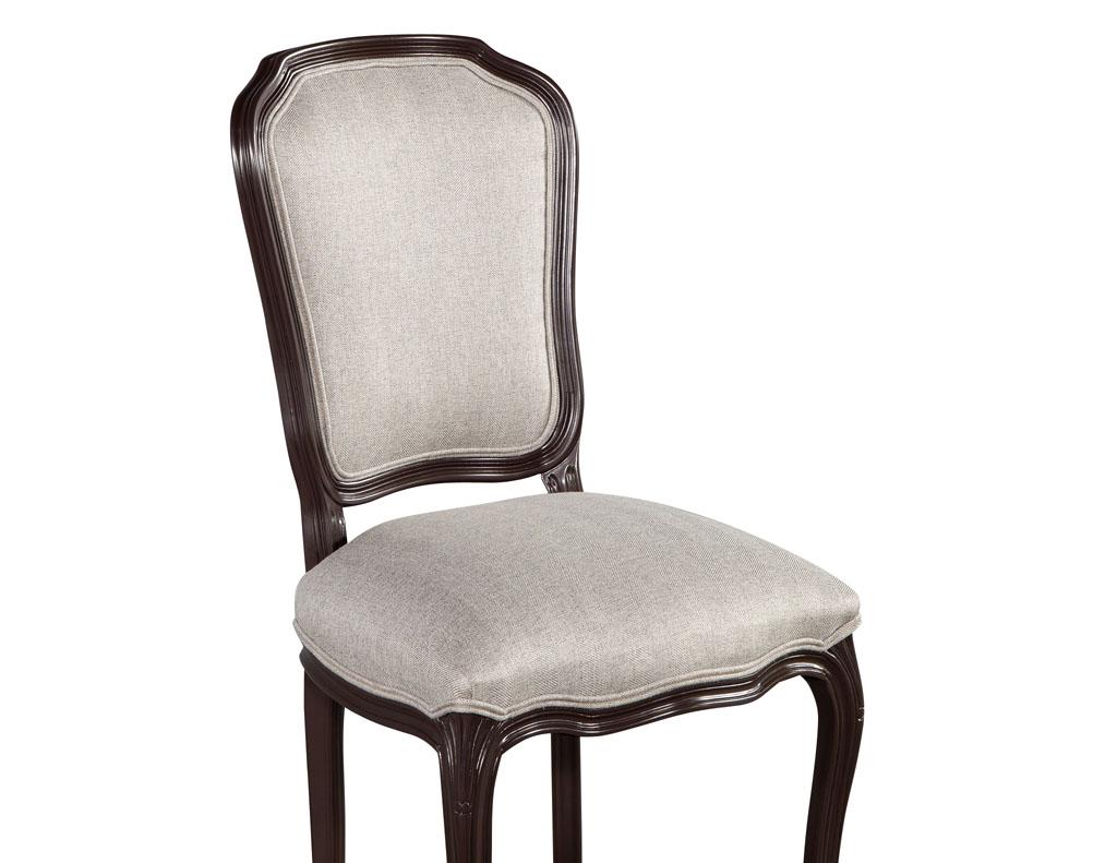 Set of 14 Louis XIV Style Dining Chairs in Solid Lacquer Finish 4