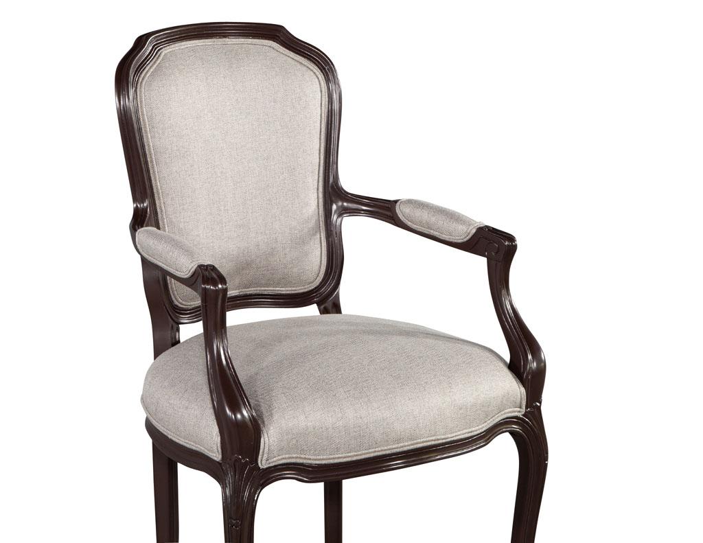 Set of 14 Louis XIV Style Dining Chairs in Solid Lacquer Finish 6