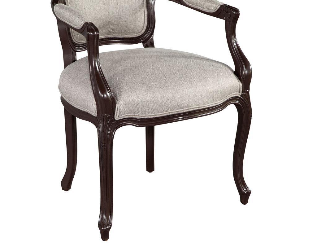 Set of 14 Louis XIV Style Dining Chairs in Solid Lacquer Finish 7