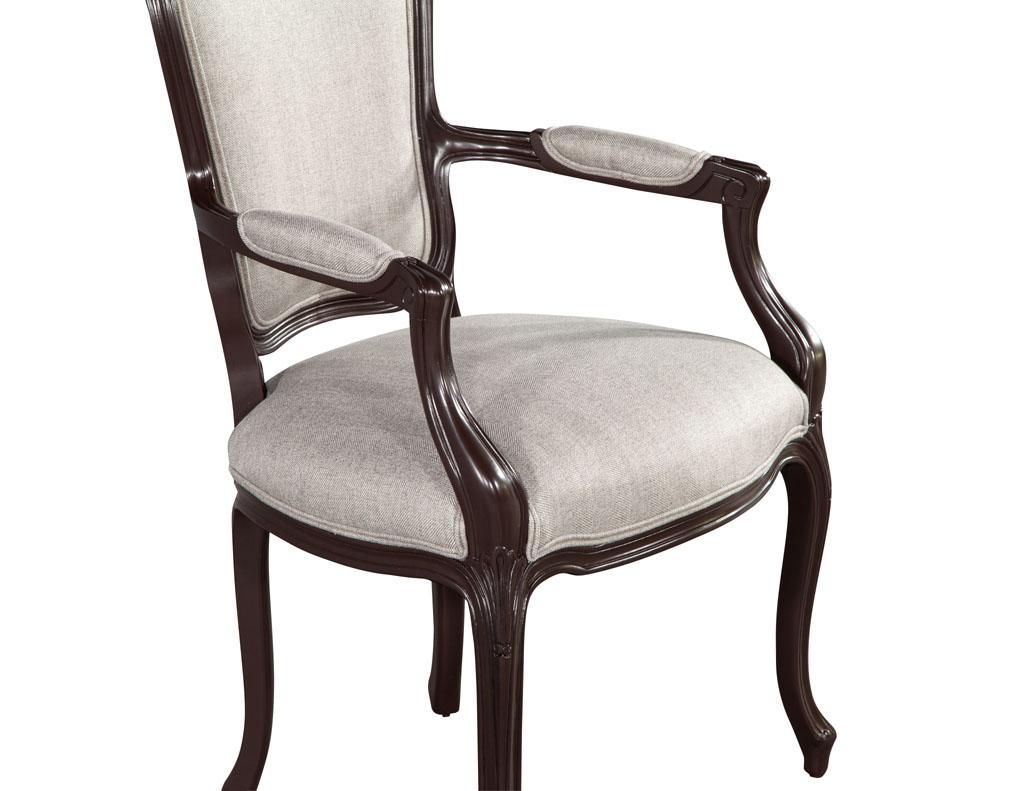 Set of 14 Louis XIV Style Dining Chairs in Solid Lacquer Finish 8
