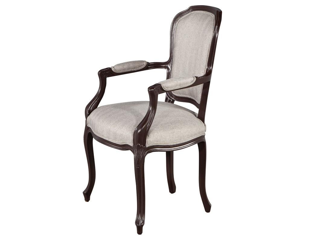 Italian Set of 14 Louis XIV Style Dining Chairs in Solid Lacquer Finish