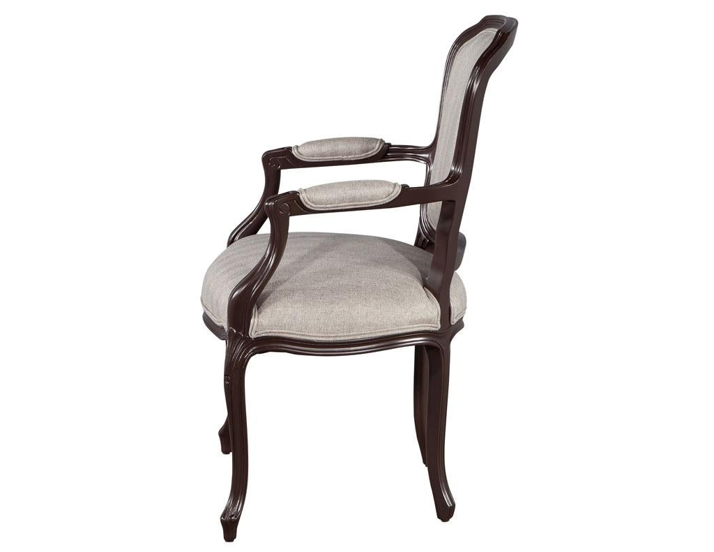 Set of 14 Louis XIV Style Dining Chairs in Solid Lacquer Finish In Excellent Condition In North York, ON