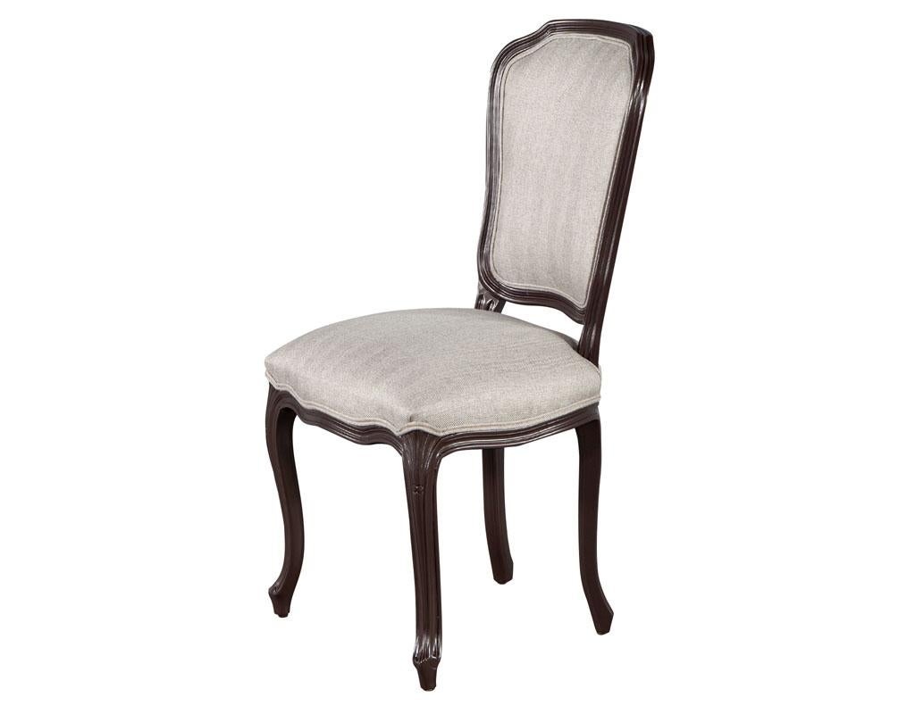 Set of 14 Louis XIV Style Dining Chairs in Solid Lacquer Finish 1