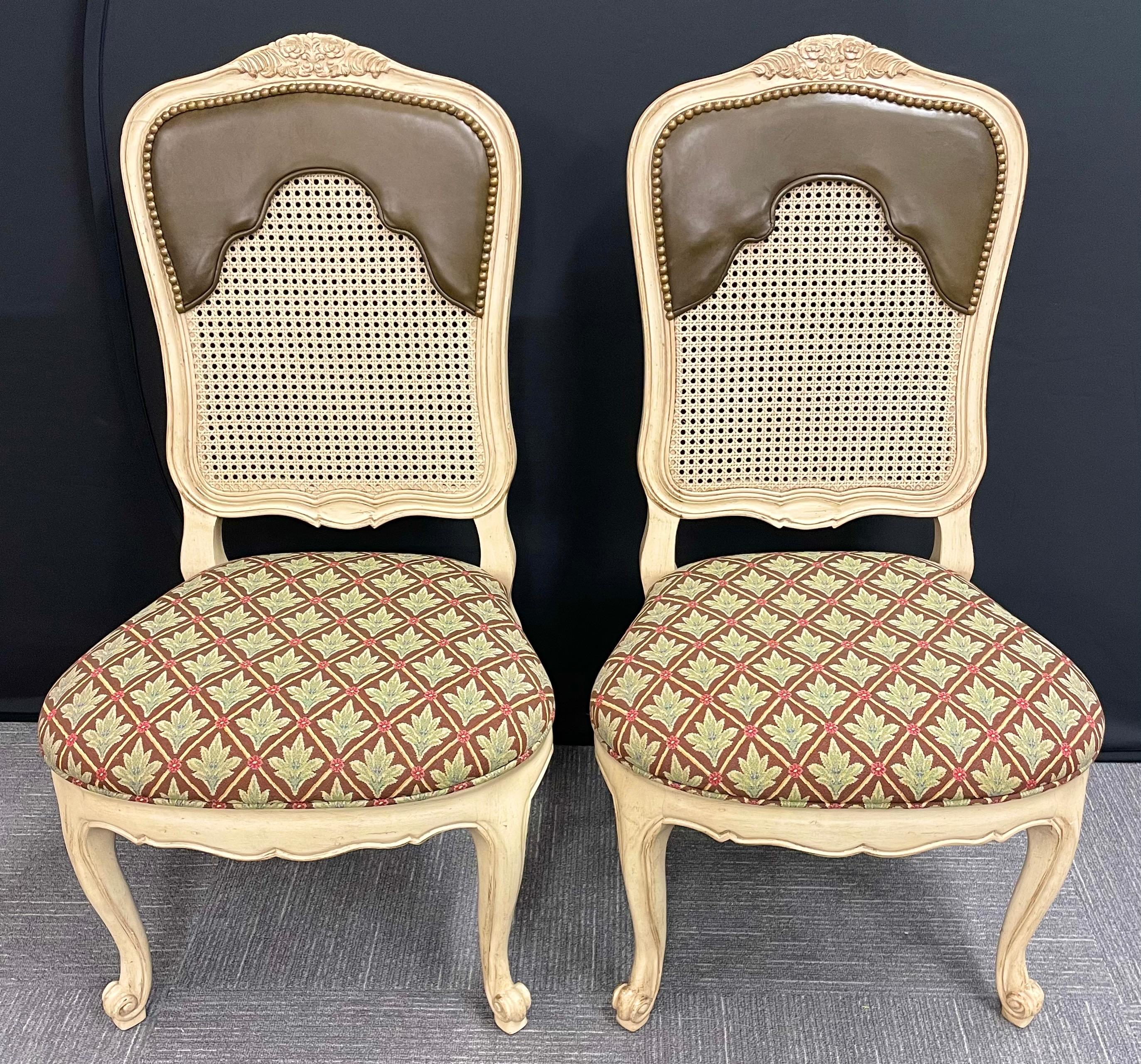 20th Century Set of 14 Louis XV Style Pickled Distress Dining Chairs