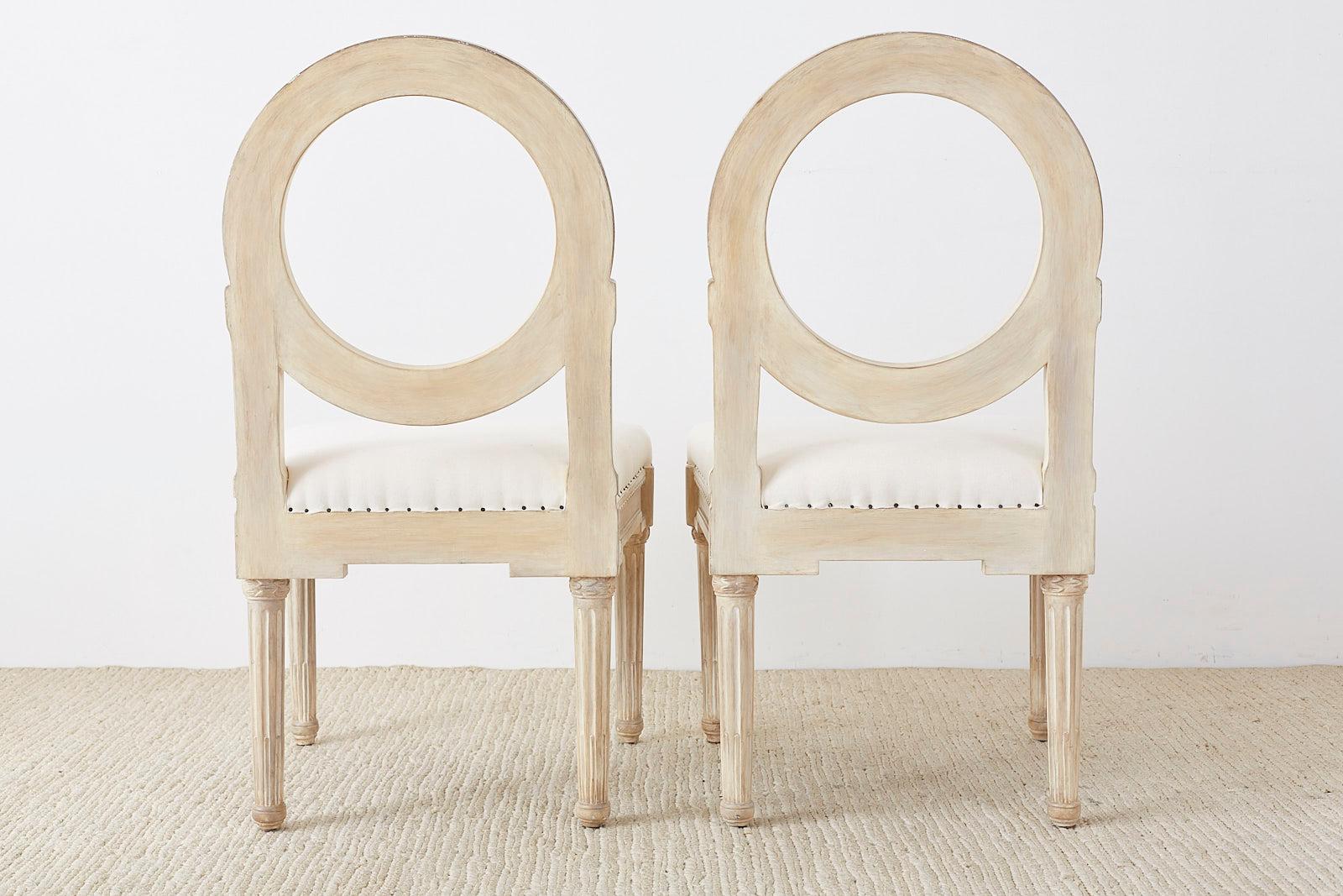 Set of Six Louis XVI Gustavian Style Dining Chairs 14