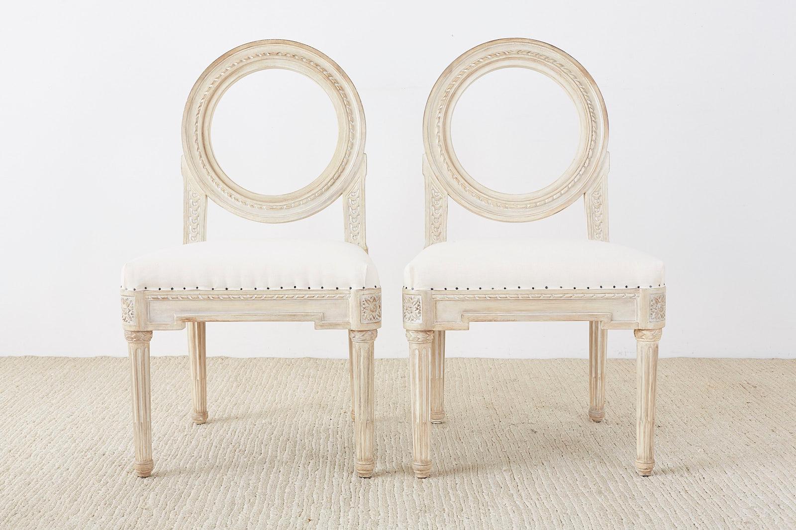American Set of Six Louis XVI Gustavian Style Dining Chairs