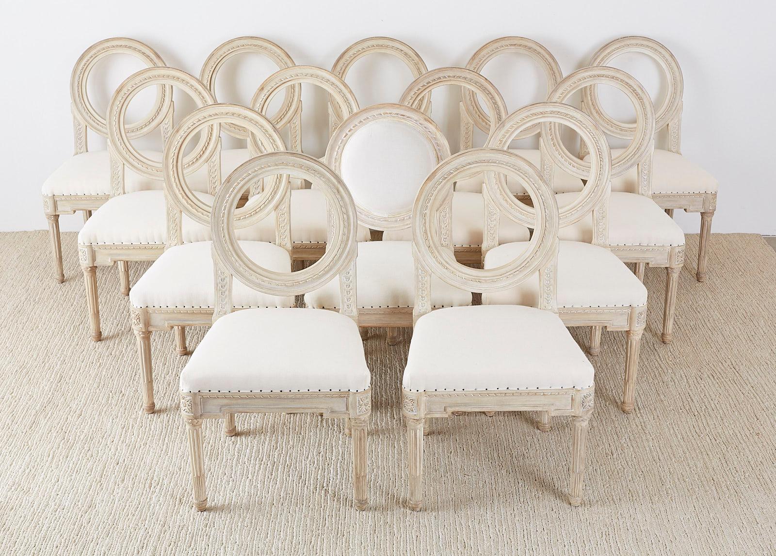 Set of Six Louis XVI Gustavian Style Dining Chairs 2