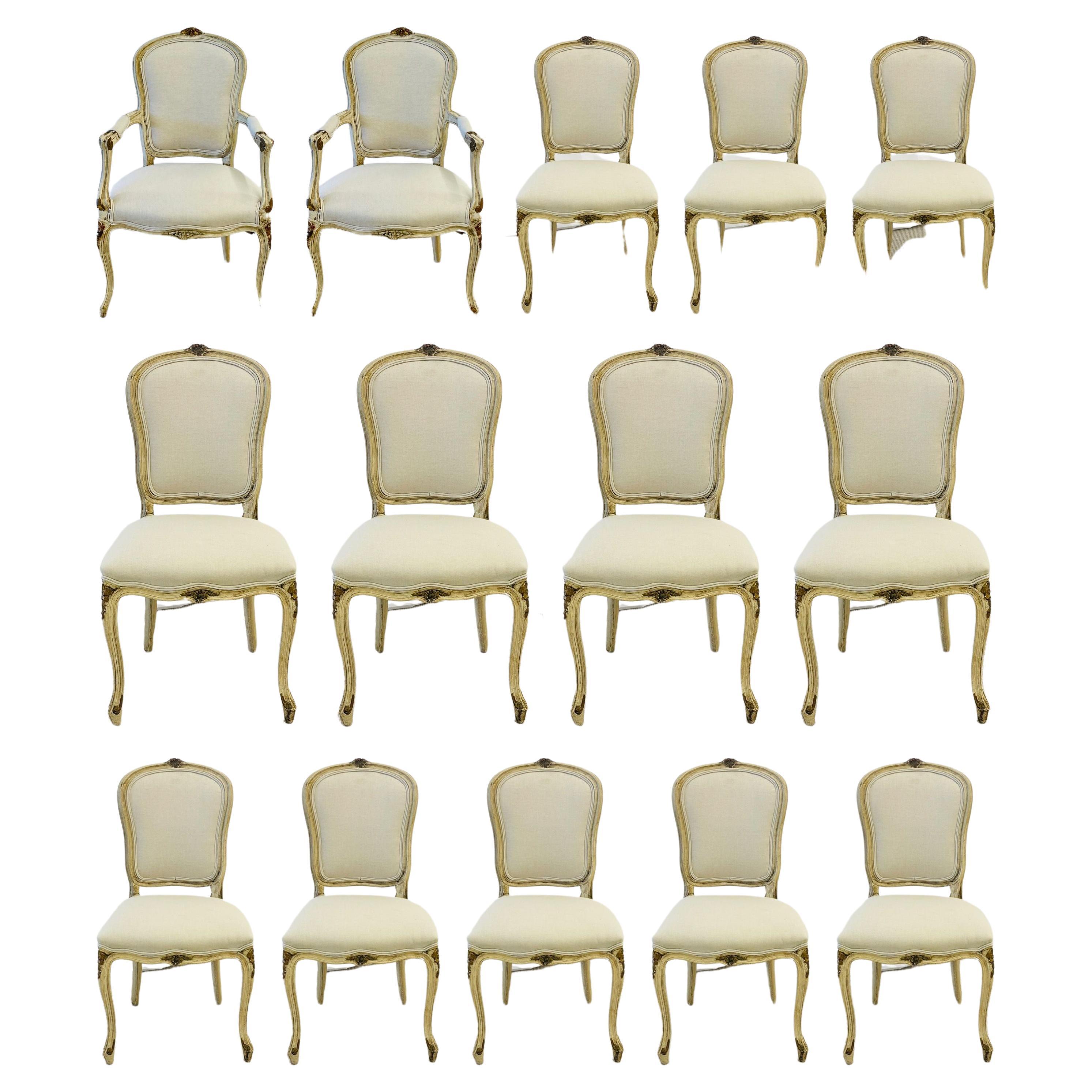 Important Set of 14 Baroque Style Dining Chairs at 1stDibs | baroque