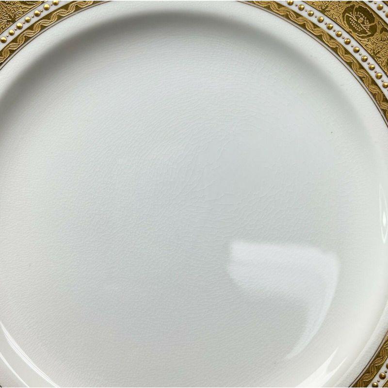Set of 14 Minton England Gilt Porcelain Dinner Plates in 3