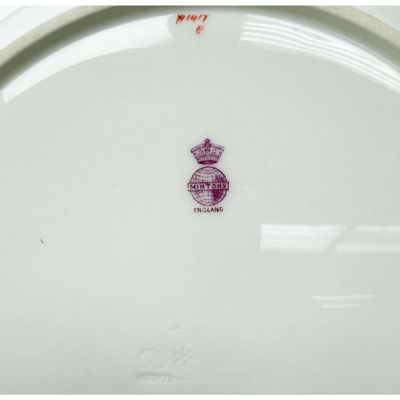 Set of 14 Minton England Gilt Porcelain Dinner Plates in 5