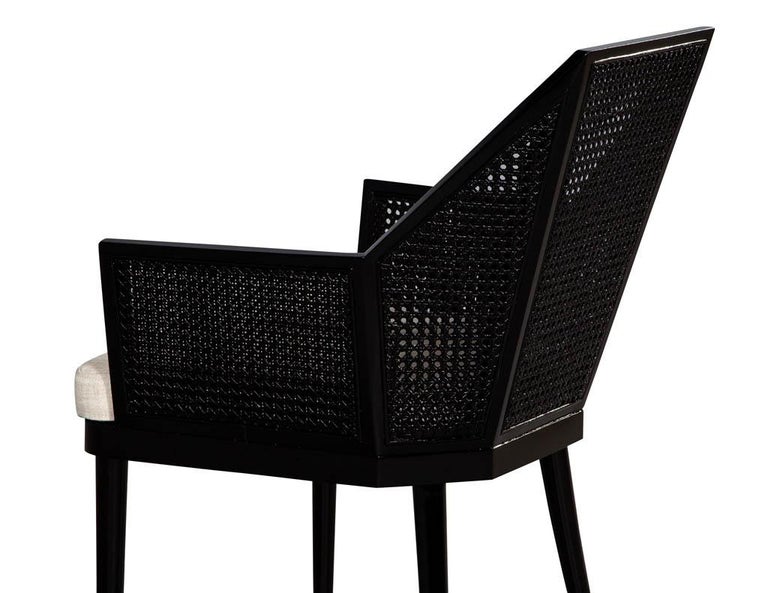 Set of 14 Modern Black Cane Dining Chairs by Baker Kara Man at 1stDibs