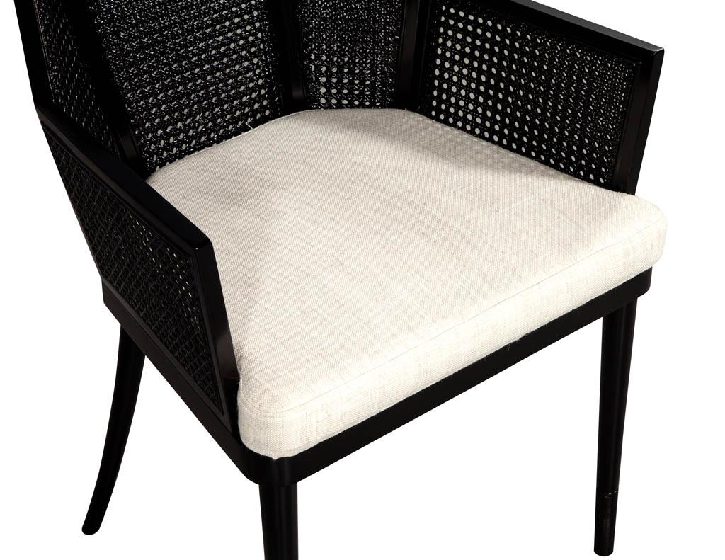 Set of 14 Modern Black Cane Dining Chairs by Baker Kara Man 5