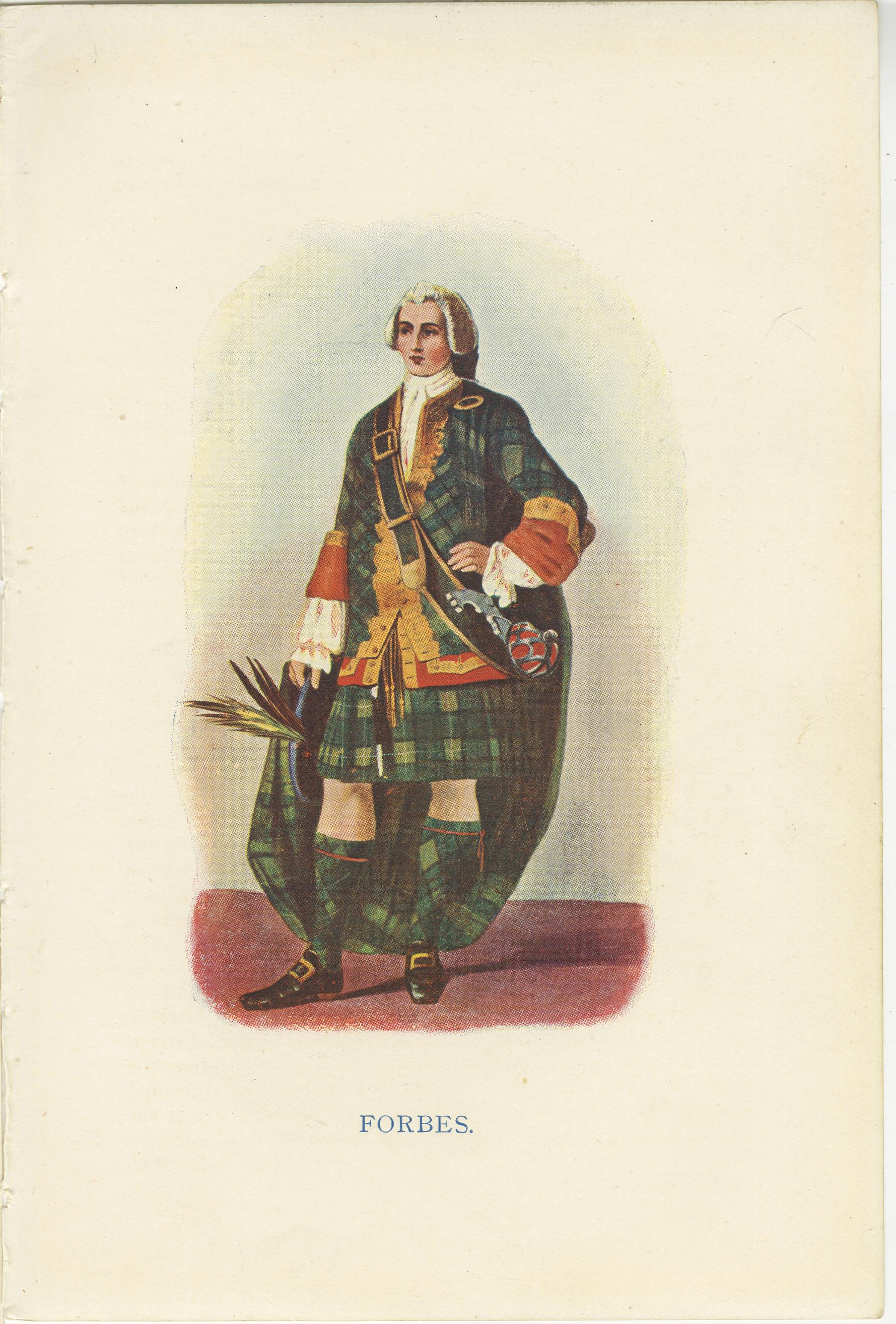 Set of 14 Original Antique Prints of Costumes of the Clans of Scotland For Sale 1