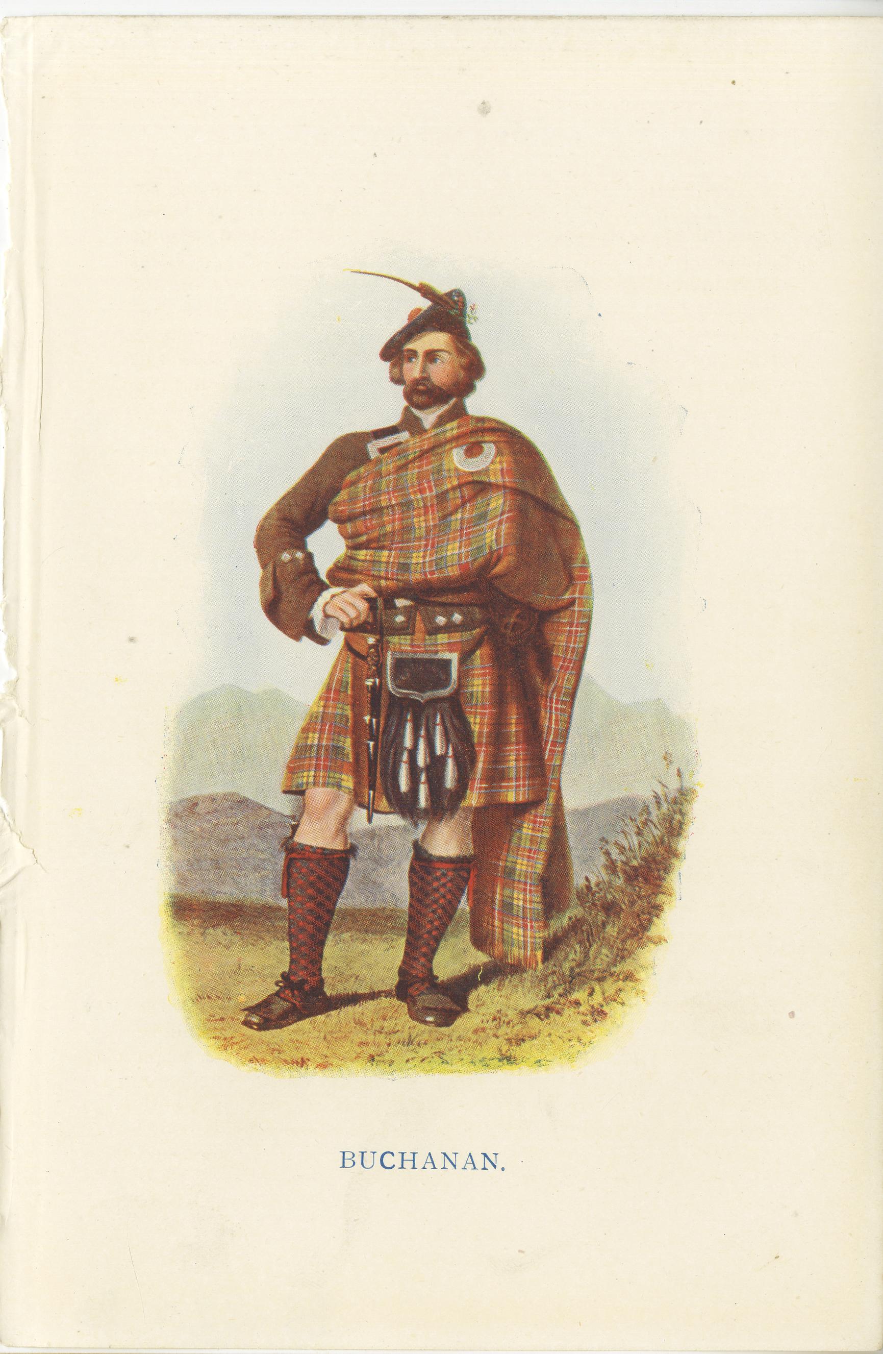 Set of 14 Original Antique Prints of Costumes of the Clans of Scotland For Sale 2