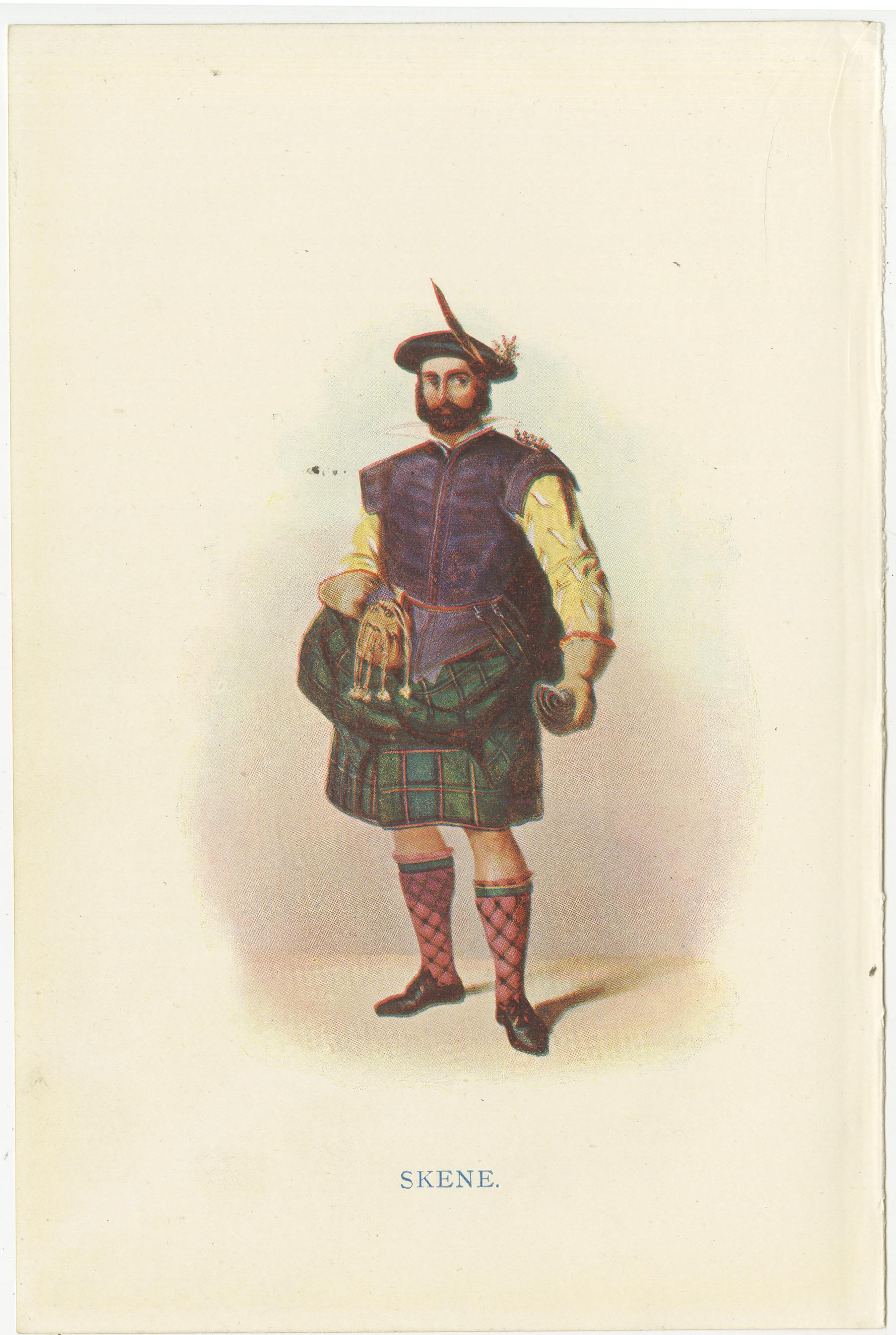 Set of 14 Original Antique Prints of Costumes of the Clans of Scotland For Sale 3