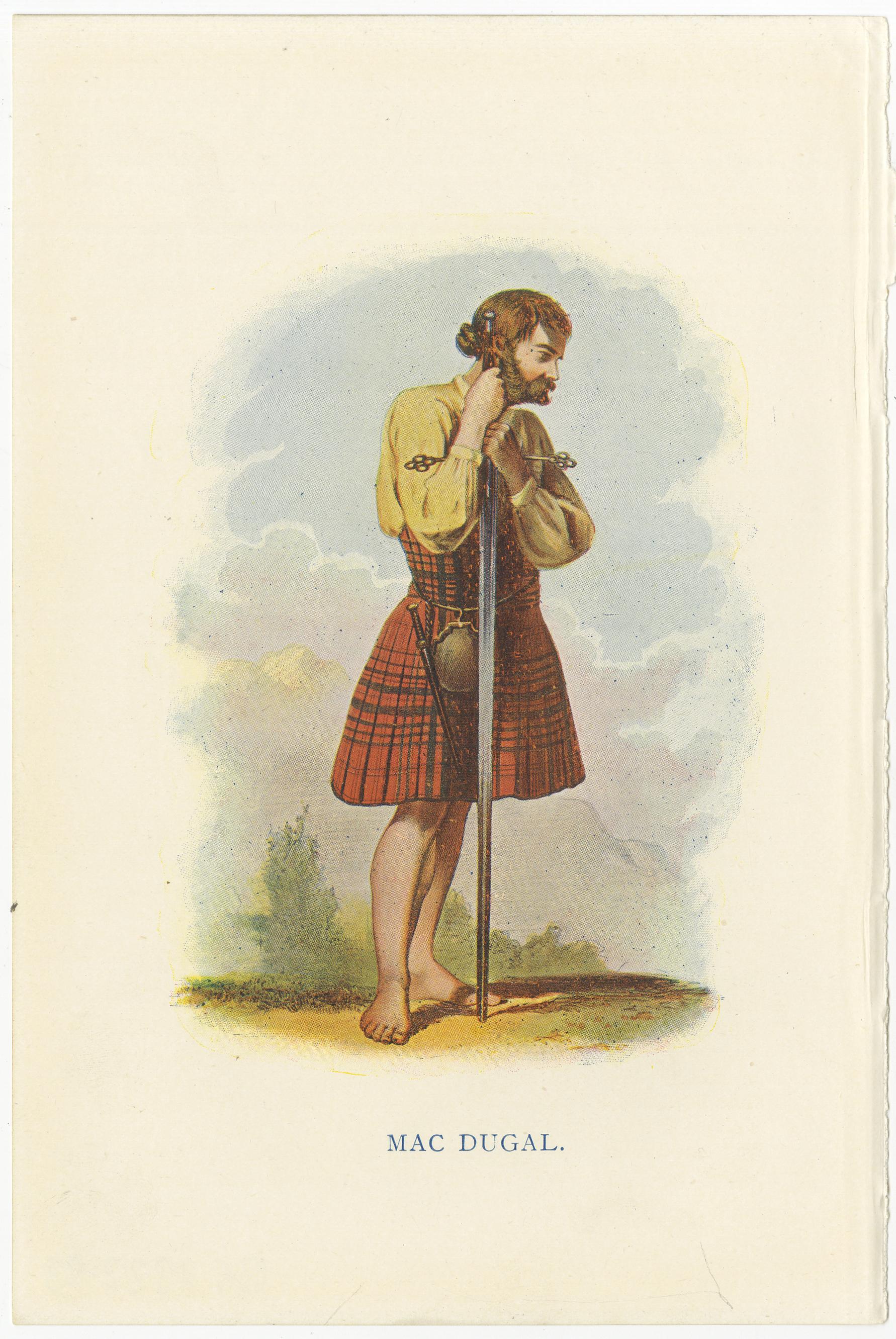 Set of 14 Original Antique Prints of Costumes of the Clans of Scotland For Sale 4