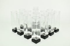 Set of 14 Postmodern Luigi Bormioli Monet Crystal Champagne Glasses Flutes