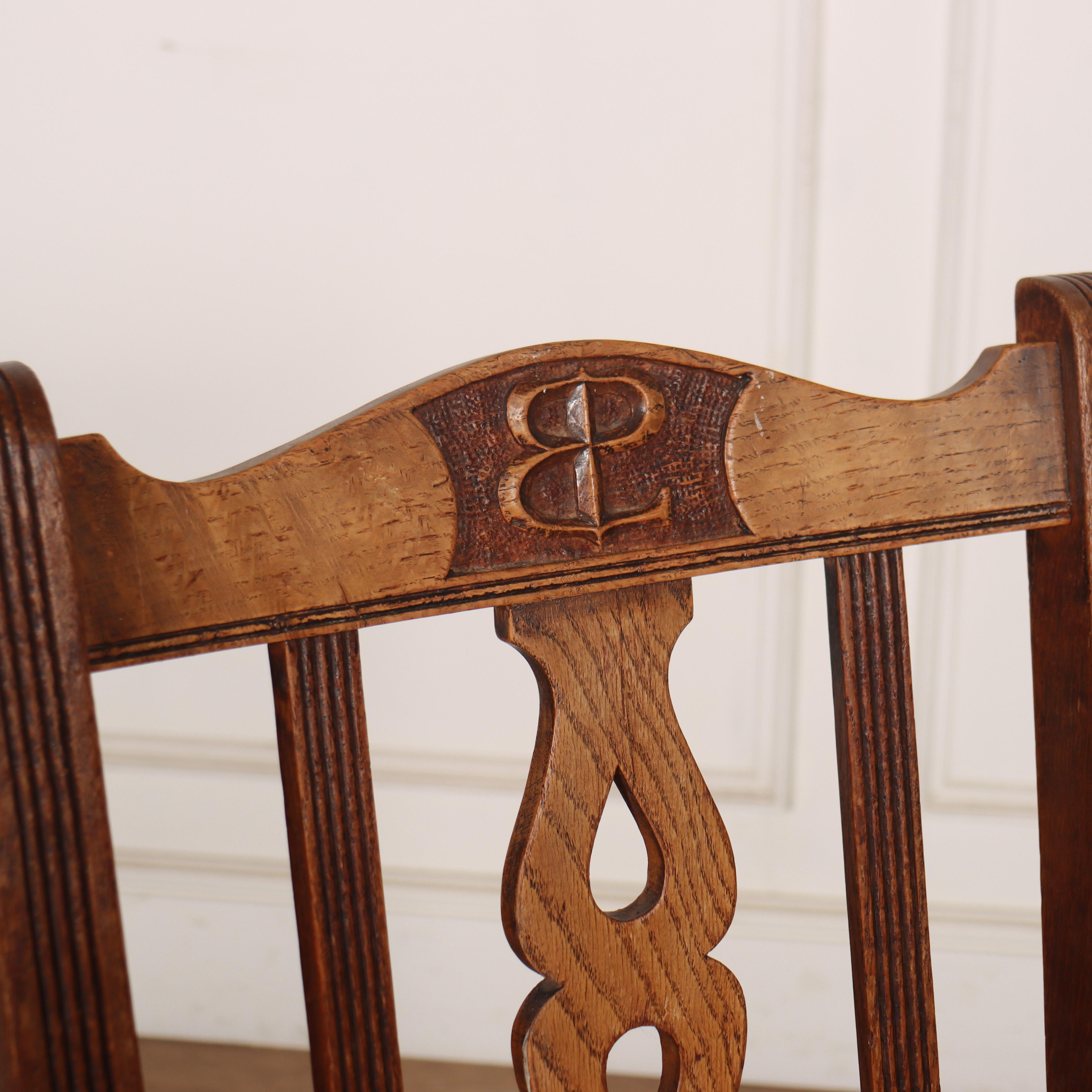 Elm Set of 14 Scottish Chapel Chairs For Sale