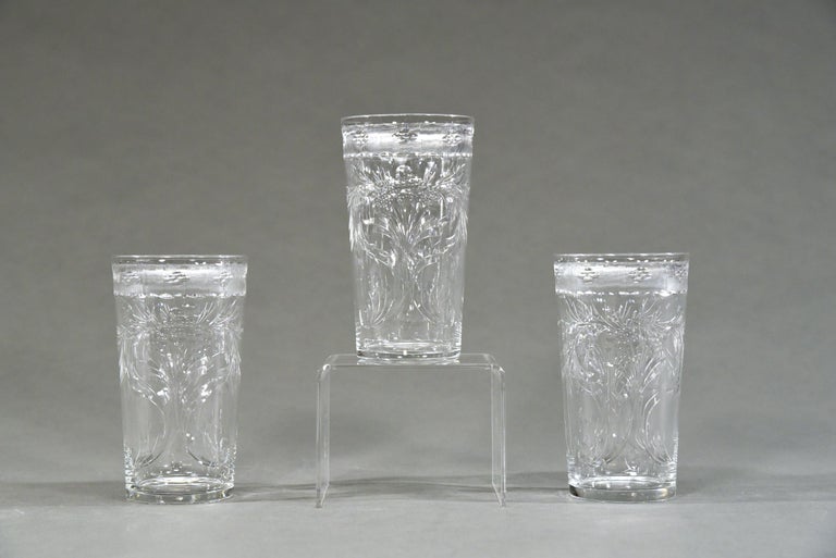 Set of 14 Signed Hawkes Hand Blown Crystal Wheel Cut ...