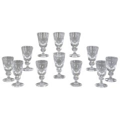 Set of 14 Steuben Handblown Crystal Baluster Water Goblets #7877, circa 1940s