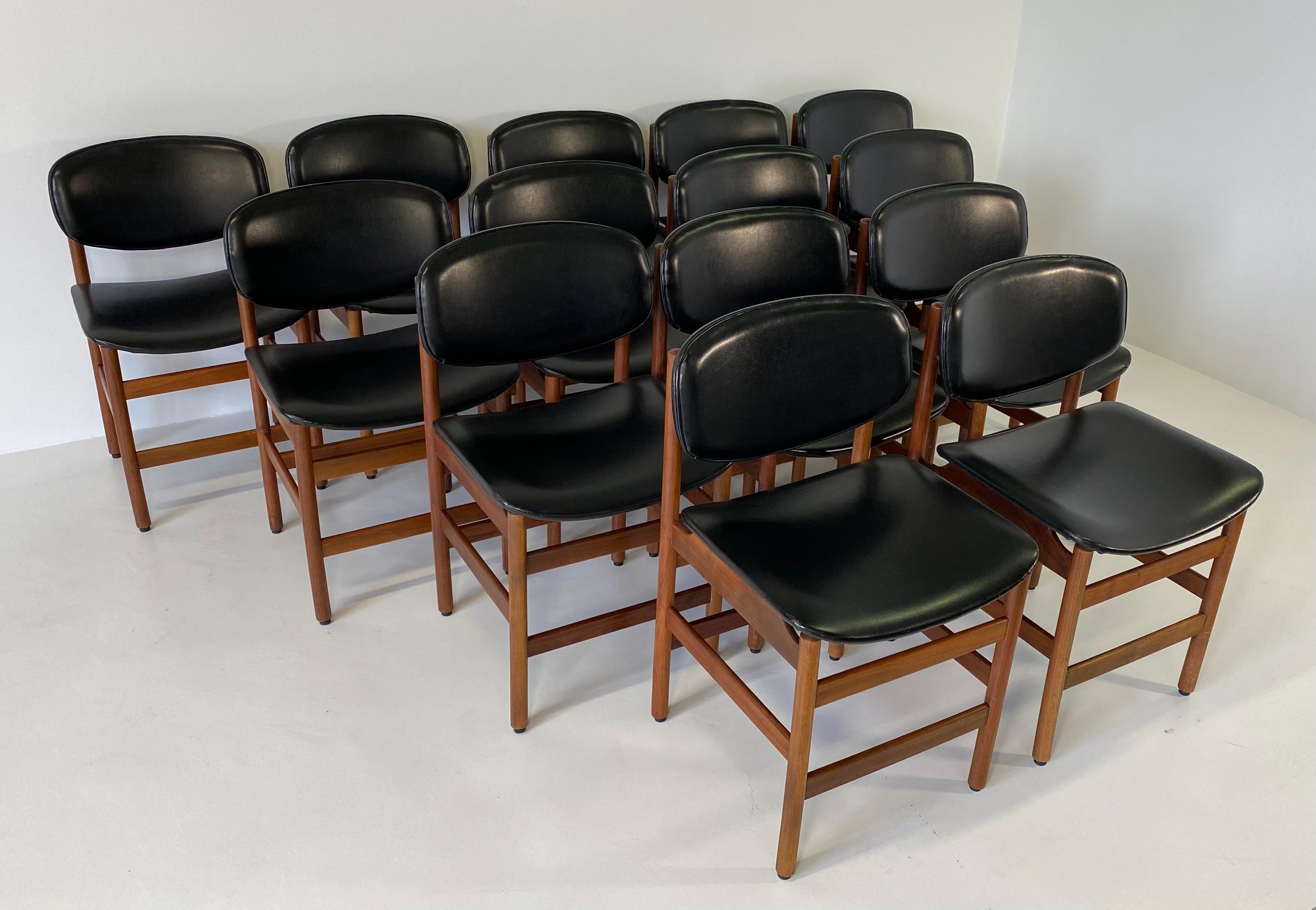 Mid-20th Century Set of 14 Teak Danish Dining Chairs, 1960s