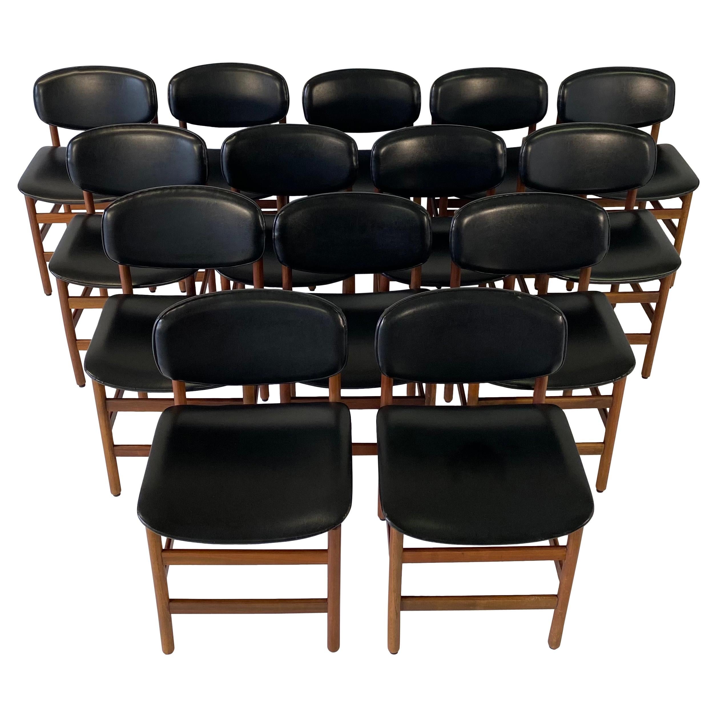 Set of 14 Teak Danish Dining Chairs, 1960s