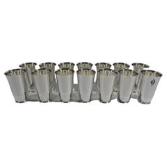 Set of 14 Tiffany Art Deco Sterling Silver Highball Barware Cups