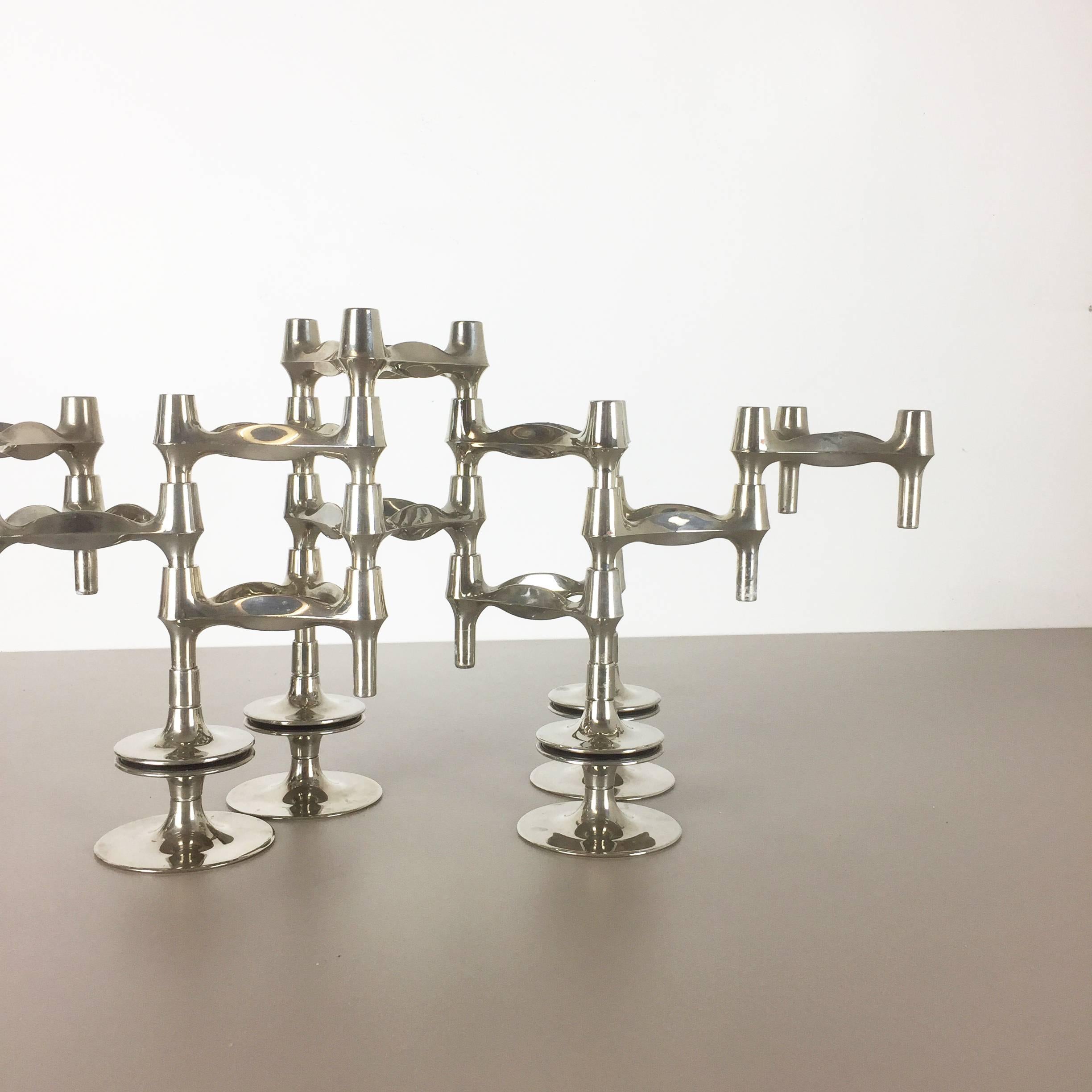 Set of 14 Vintage, 1970s BMF Nagel Candleholder Elements Design by Caesar Stoffi In Good Condition In Kirchlengern, DE