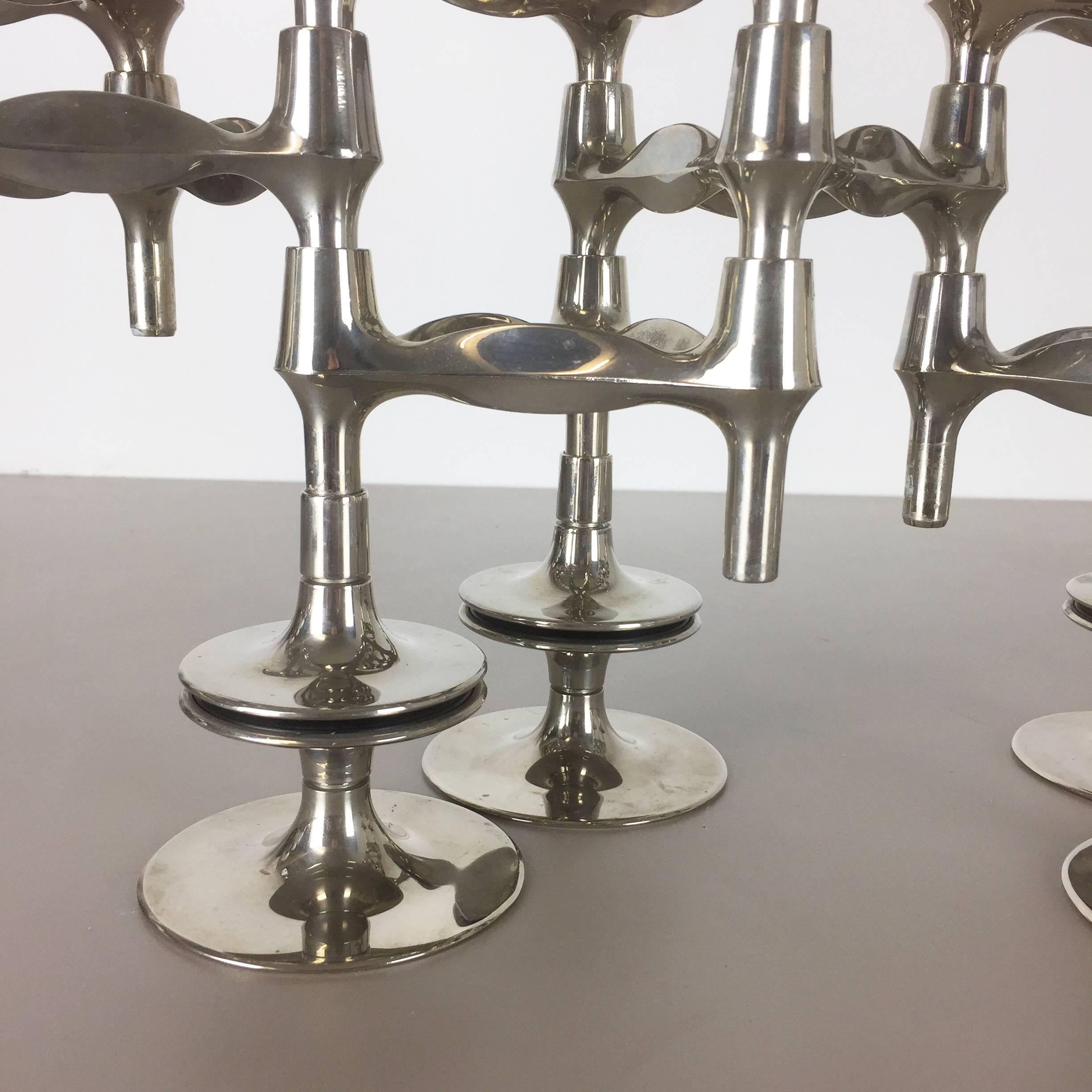 Set of 14 Vintage, 1970s BMF Nagel Candleholder Elements Design by Caesar Stoffi 1