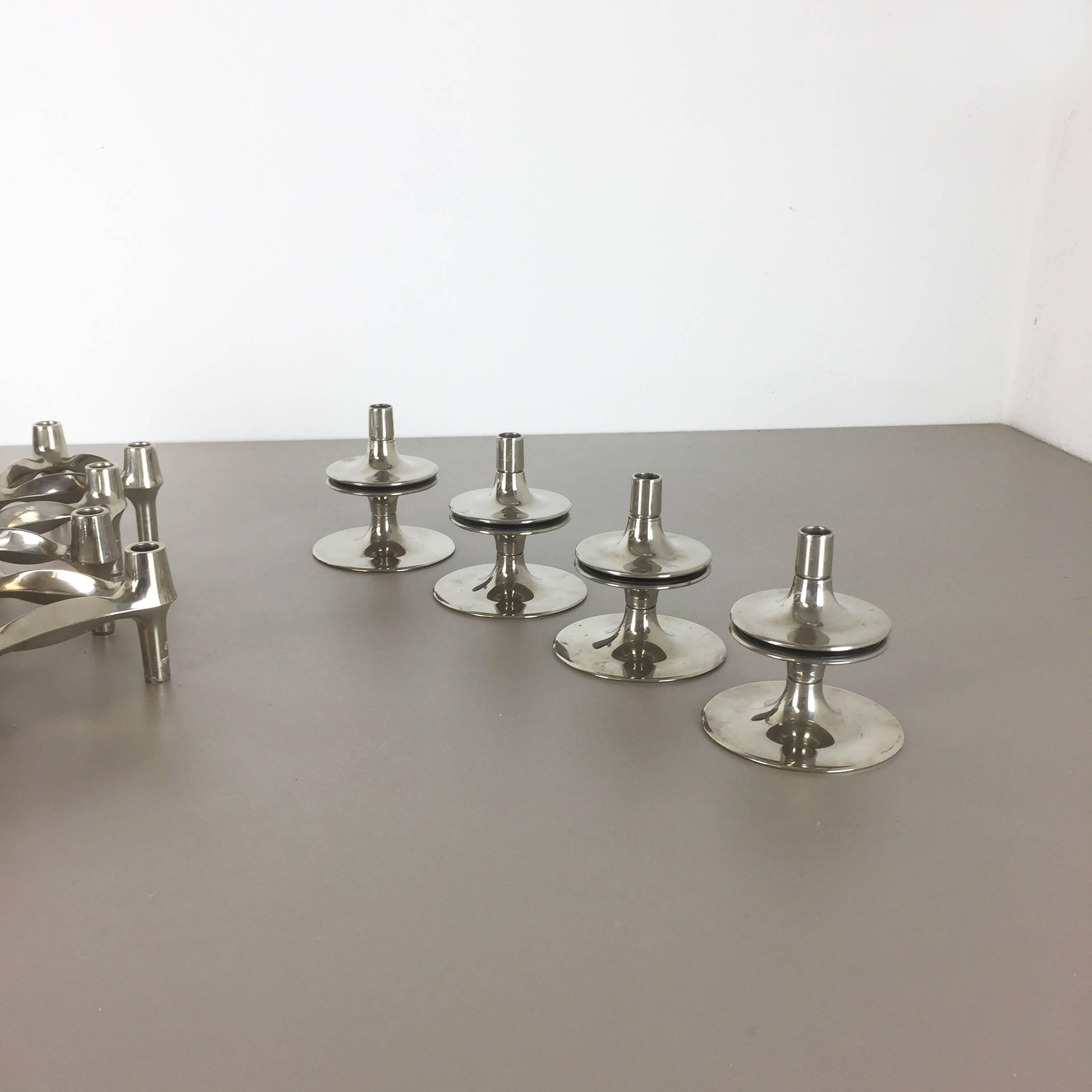 Set of 14 Vintage, 1970s BMF Nagel Candleholder Elements Design by Caesar Stoffi 2