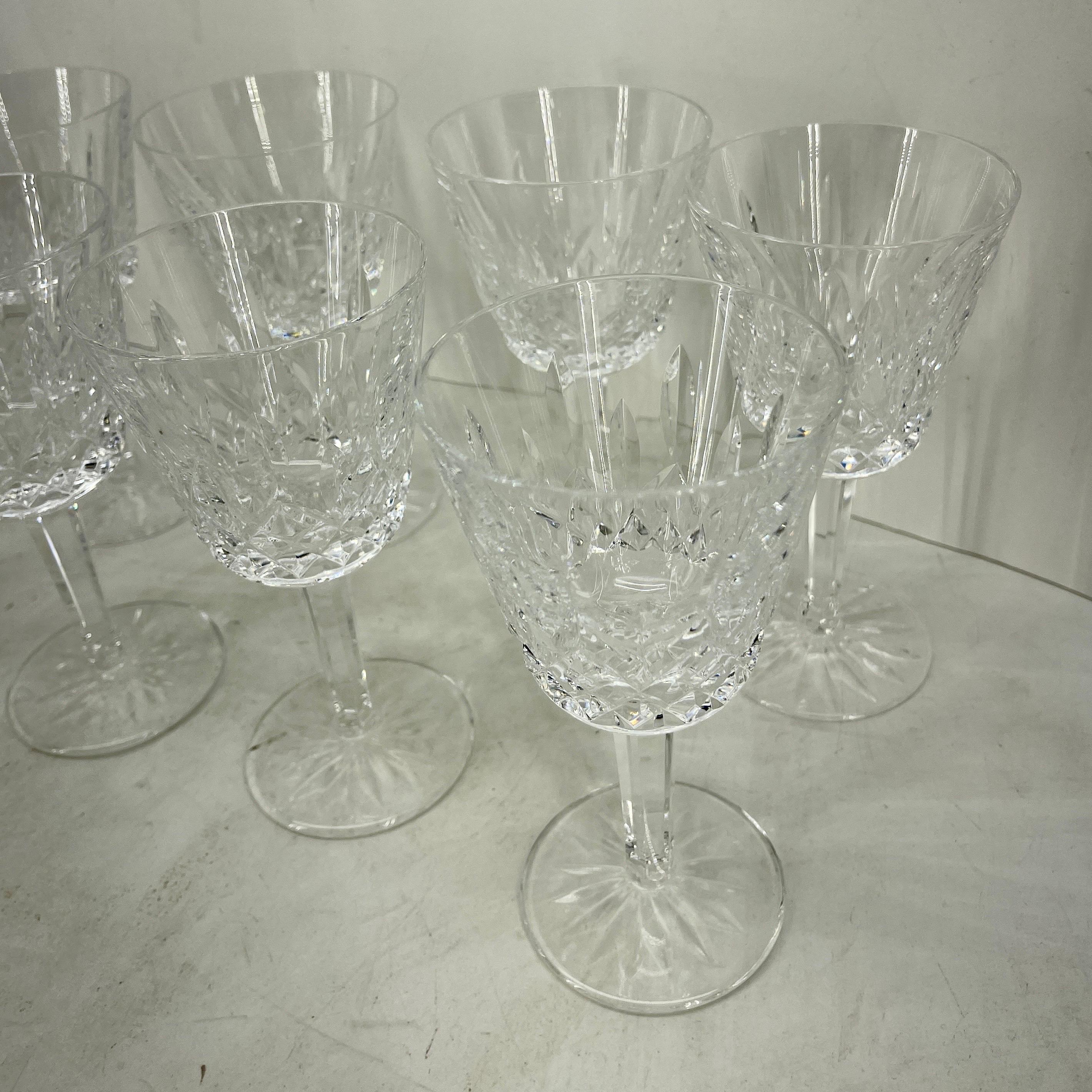 Hand-Crafted Set of 14 Vintage Lismore Waterford Crystal Wine Glasses, circa 1990s