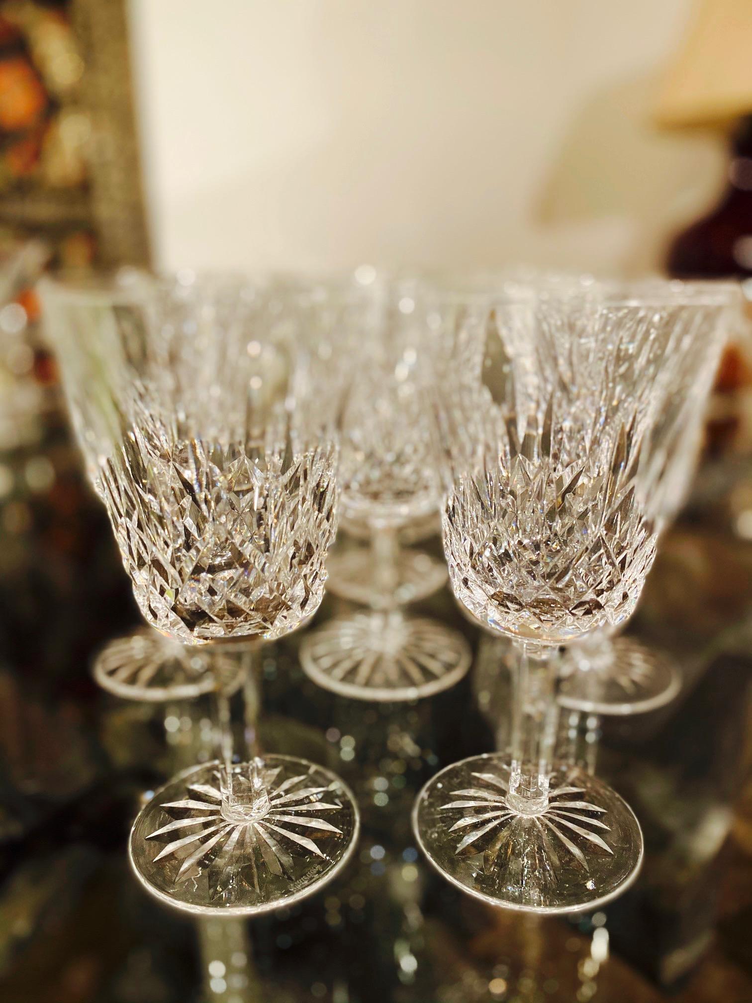 Set of 14 Vintage Waterford Crystal Lismore Water Goblets, Germany, circa 1990s 1