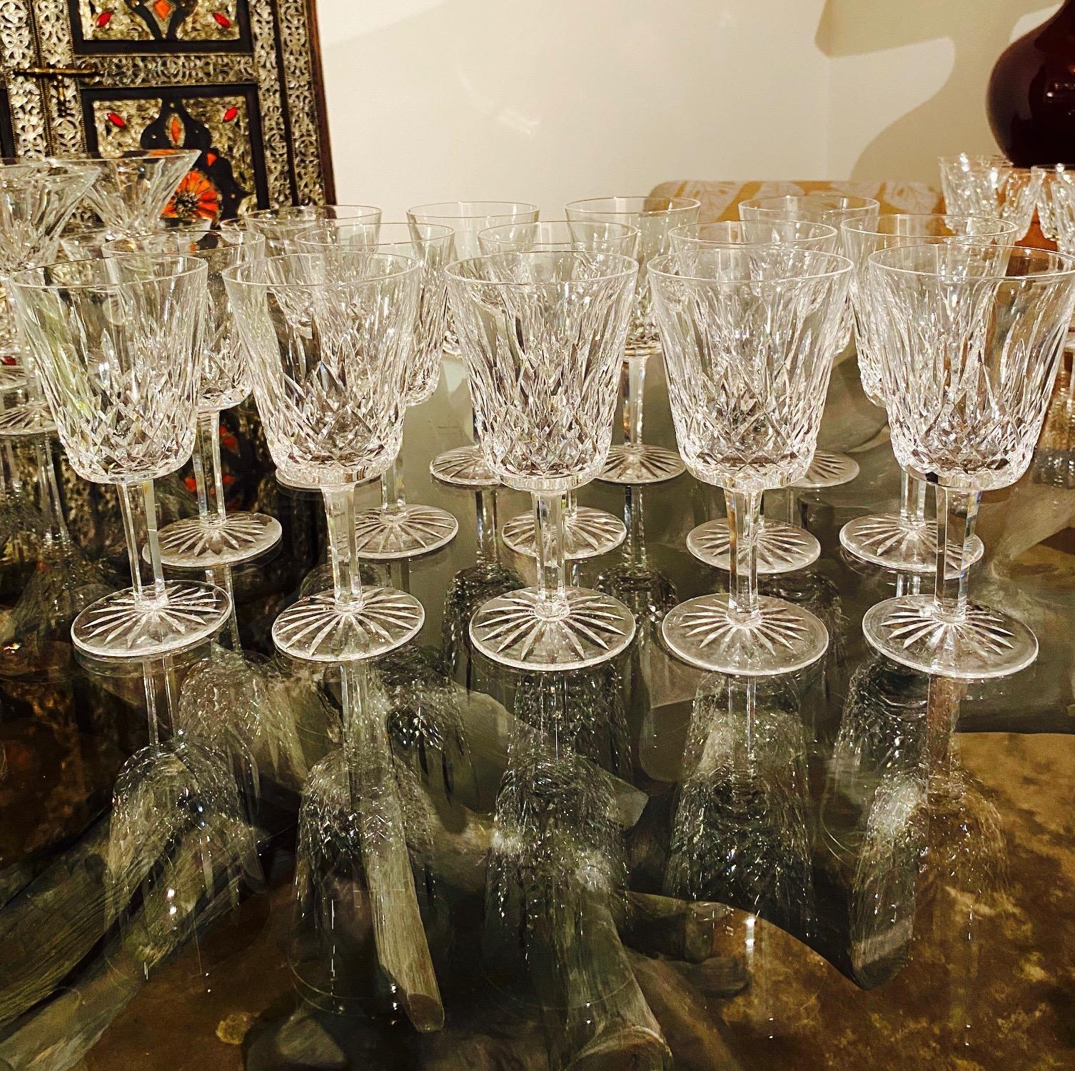 Set of 14 Vintage Waterford Crystal Lismore Water Goblets, Germany, circa 1990s 2