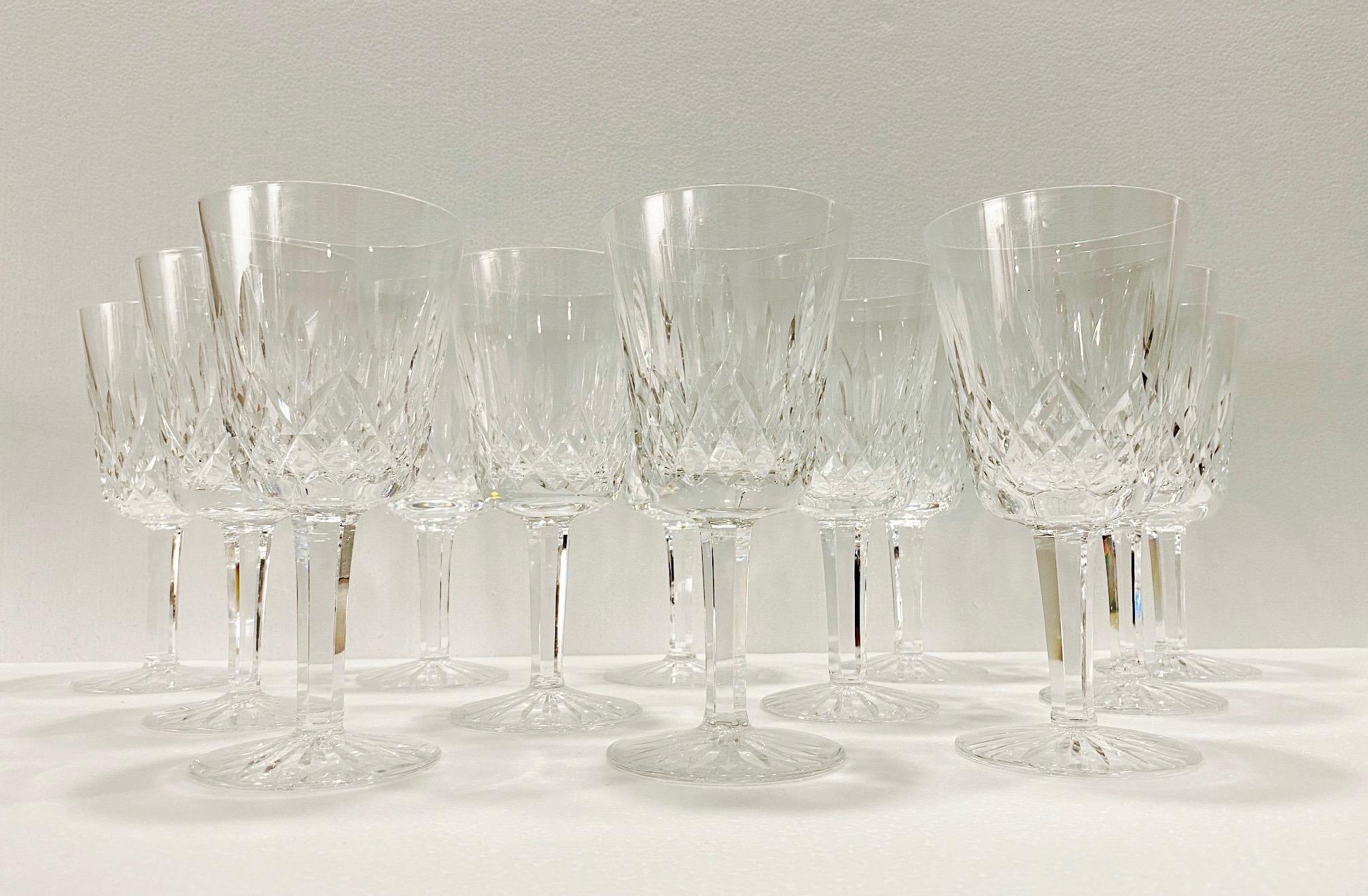 Set of 14 Vintage Waterford Crystal Lismore Water Goblets, Germany, circa 1990s 3